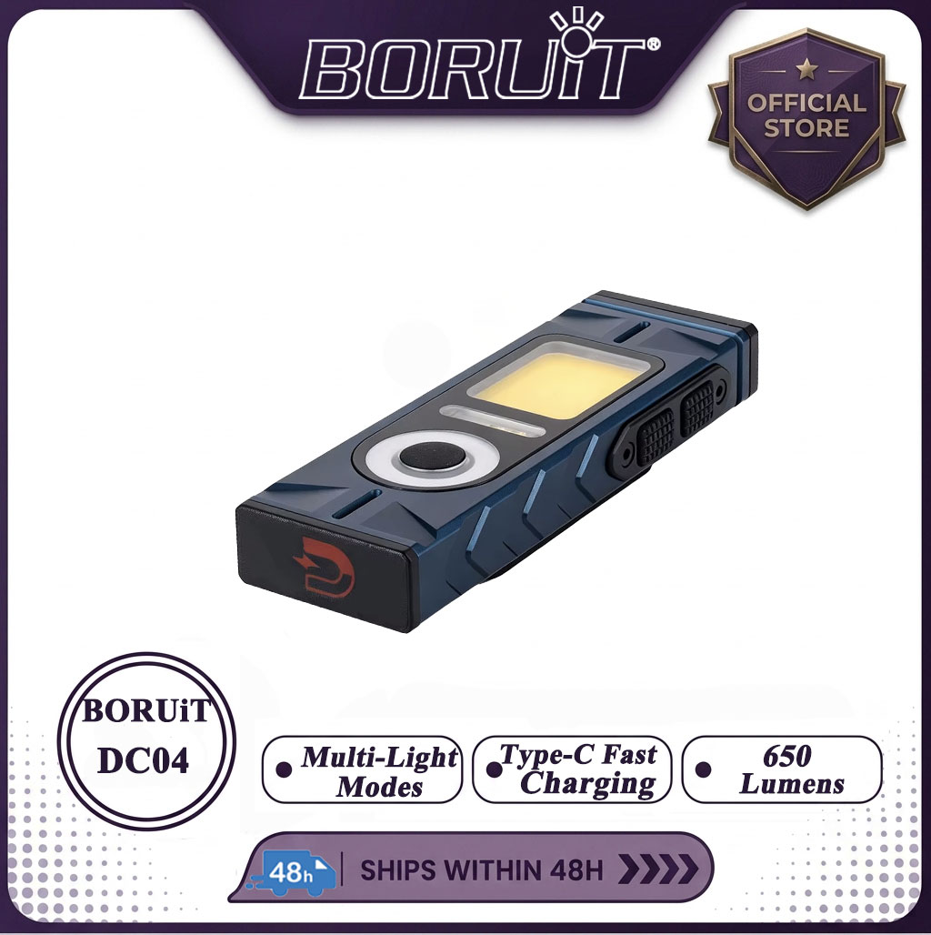 Outdoor Hunting Bike - BORUiT DC04 650LM EDC Magnet Flashlight