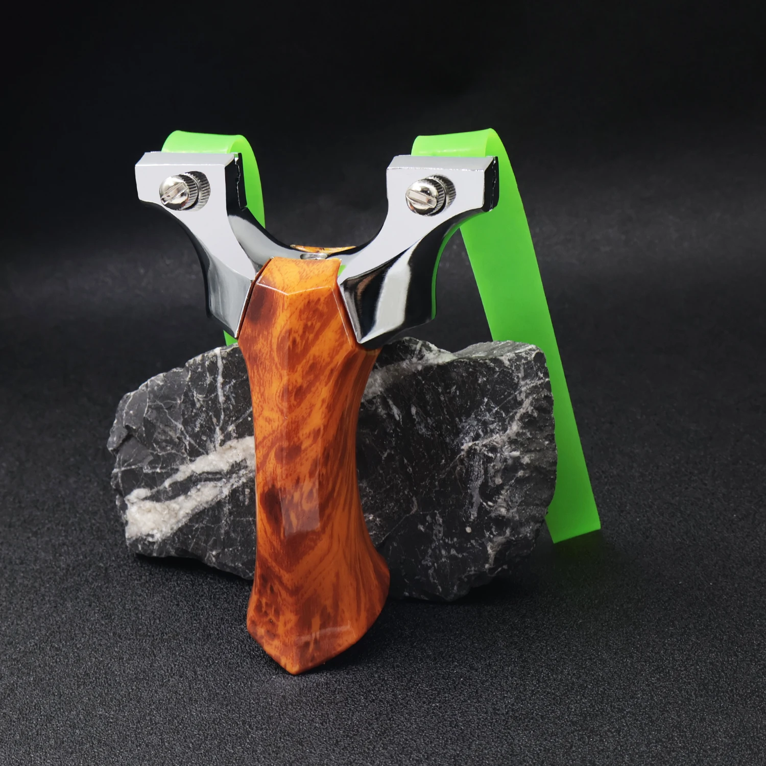 Aluminum Alloy Slingshot Wood  - đánh giá và giá Outdoor Hunting Launcher